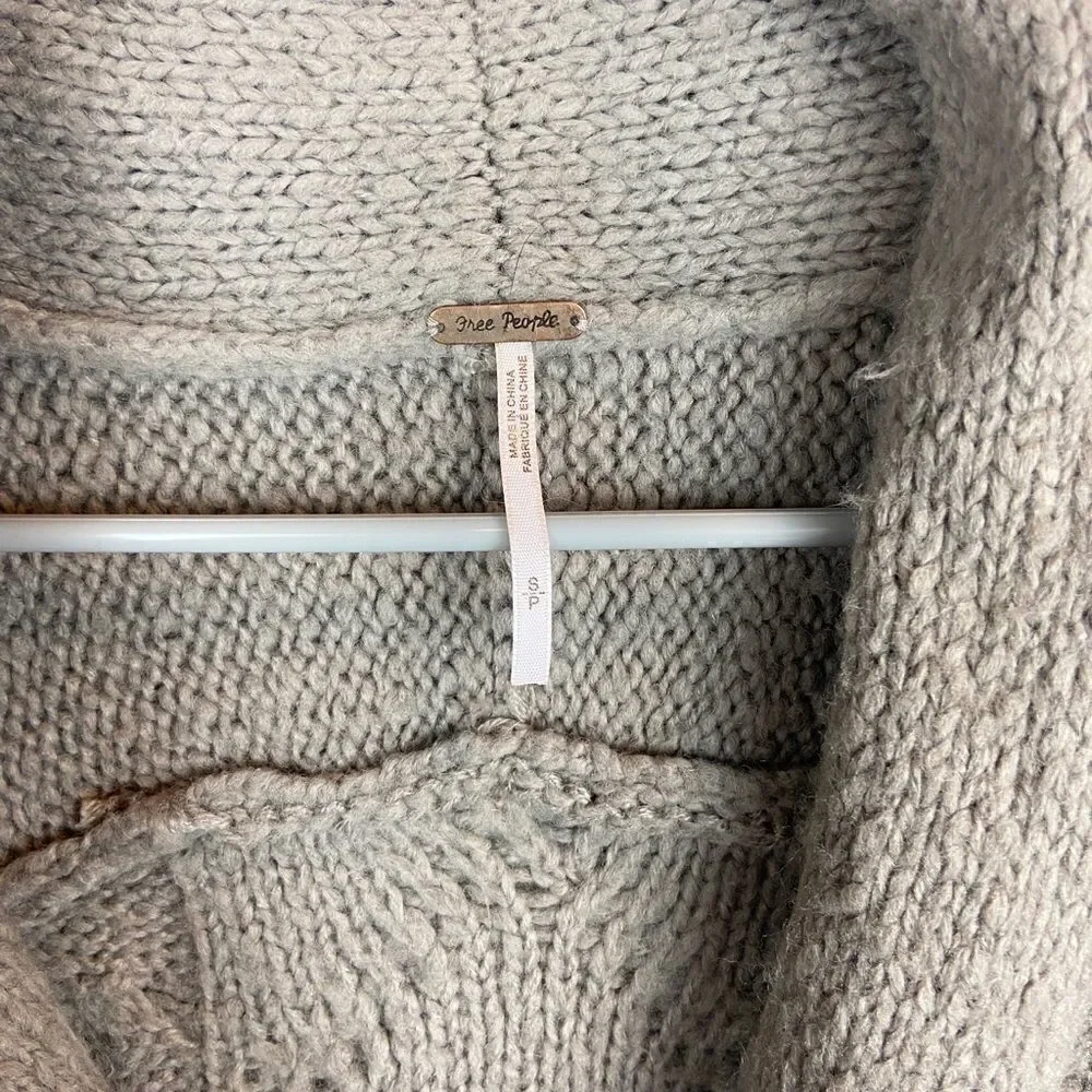 Free People Cable Knit Button Slouchy Cardigan
